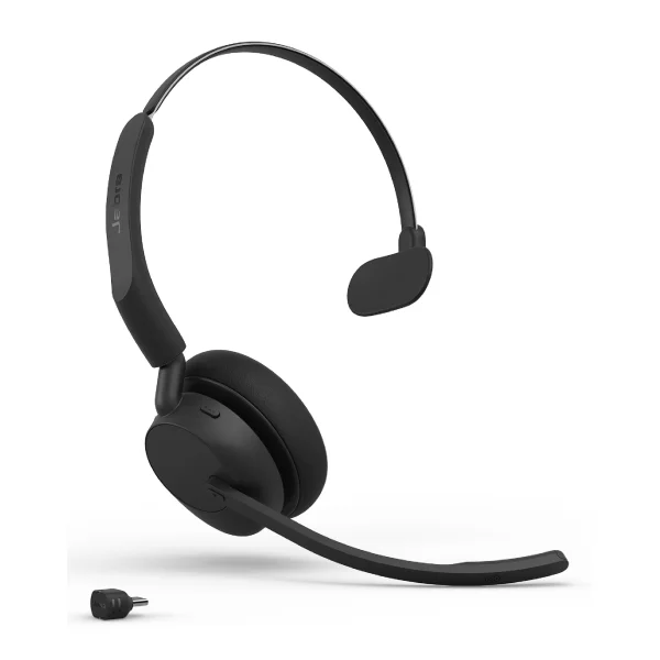 Jabra Evolve3 45 Mono UC Schwarz Kabelloses Bluetooth-Headset, USB-C Dongle, ANC, Zertifiziert für UC, Zoom und Google Fast Pair, unterstützt Google Meet