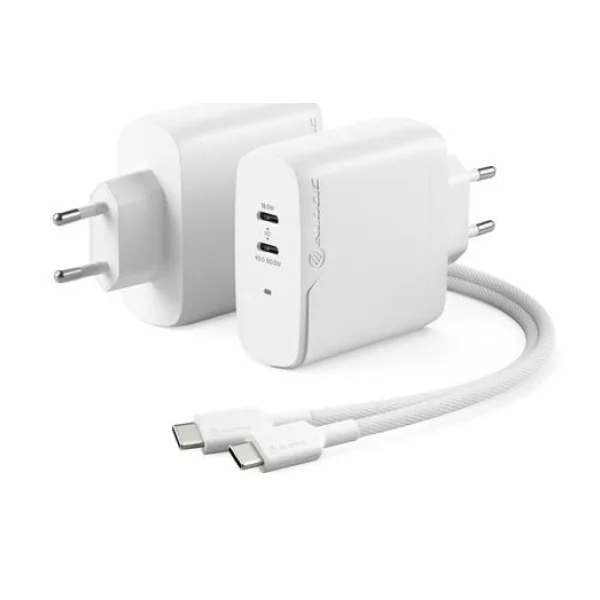 ALOGIC 2X40 Rapid Power 2 Port 40,0 W USB-C GaN Wandladegerät weiß