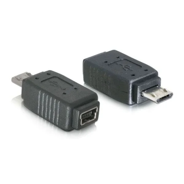 DeLOCK USB 2.0 Adapter micro-B St. zu mini USB 5pin Bu. 65063 schwarz