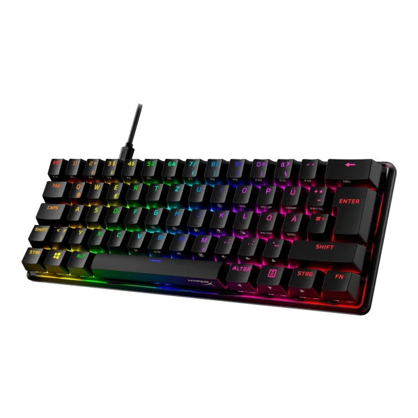 HyperX Alloy Origins 60 Schwarz - Mechanische Gaming Tastatur, HX Red Switches, Linear, USB-C/ USB-A Kabel