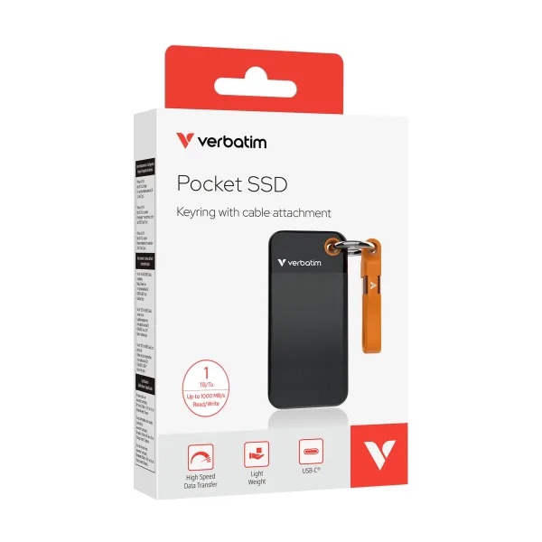 Verbatim Pocket SSD 1 TB externe Festplatte (SSD) USB-C Schwarz