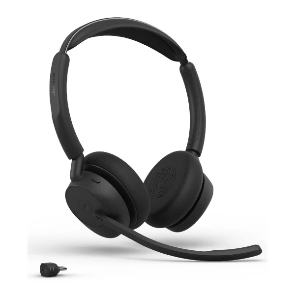 Jabra Evolve3 45 Stereo MS Schwarz Kabelloses Bluetooth-Headset, USB-C Dongle, ANC, Microsoft Teams zertifiziert