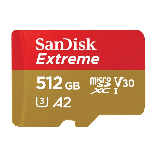 SanDisk Extreme 512 GB microSDXC Speicherkarte Kit (2022) bis 190 MB/s, C10, U3