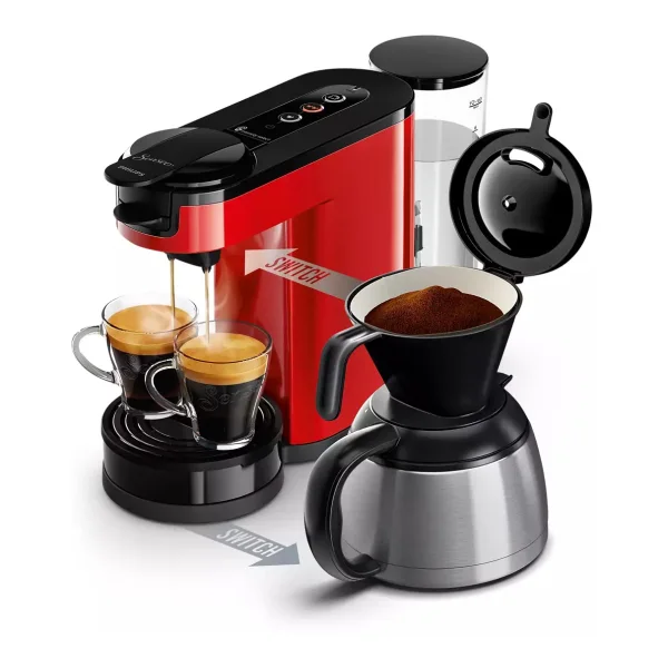 Philips HD6592/84 SENSEO Switch Pad- und Filterkaffeemaschine, rot