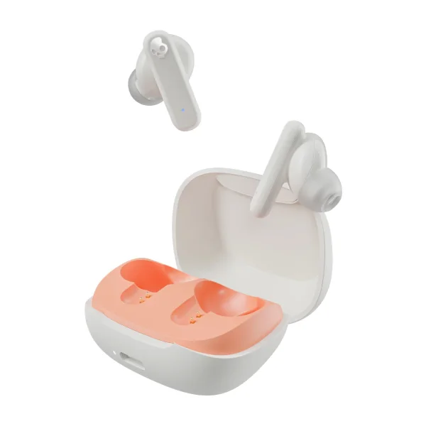 Skullcandy Smokin' Buds True Wireless drahtlose Kopfhörer, weiß/orange Bluetooth In-Ear