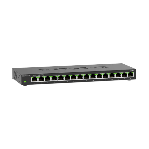 NETGEAR 16-Port Gigabit Ethernet Unmanaged Switch (GS316): Desktop- oder Wandbefestigung, leiser Betrieb
