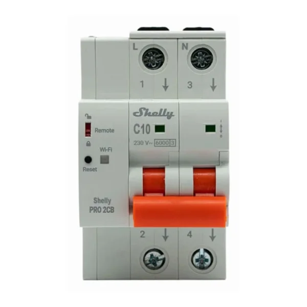 Shelly Smarter Leitungsschutzschalter Pro 2CB C25 2-polig 25A Fernsteuerung LAN WLAN Bluetooth