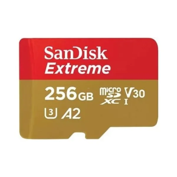SanDisk Extreme 256 GB microSDXC Speicherkarte Kit (2022) bis 190 MB/s, C10,U3