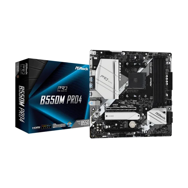 ASRock B550M Pro4 mATX Mainboard Sockel AM4 M.2/HDMI/DP/VGA/USB3.2(Gen2)