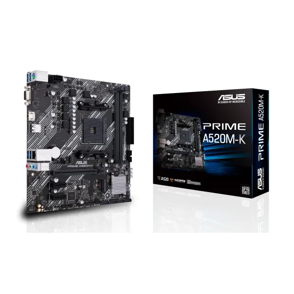 ASUS PRIME A520M-K mATX Mainboard Sockel AM4 M.2/USB3.2/HDMI/D-Sub/SATA