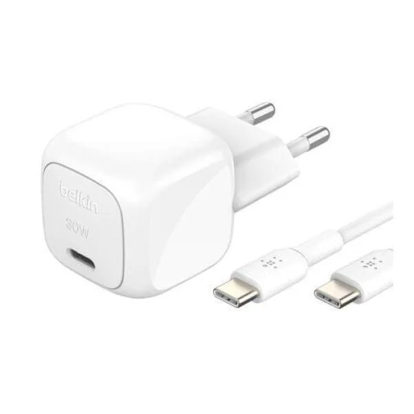 Belkin BoostCharge kompaktes USB-C-Ladegerät (30 W) mit USB-C-Kabel