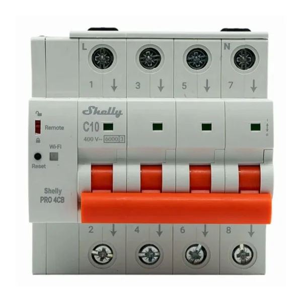 Shelly Smarter Leitungsschutzschalter Pro 4CB C16 4-polig 16A Fernsteuerung LAN WLAN Bluetooth