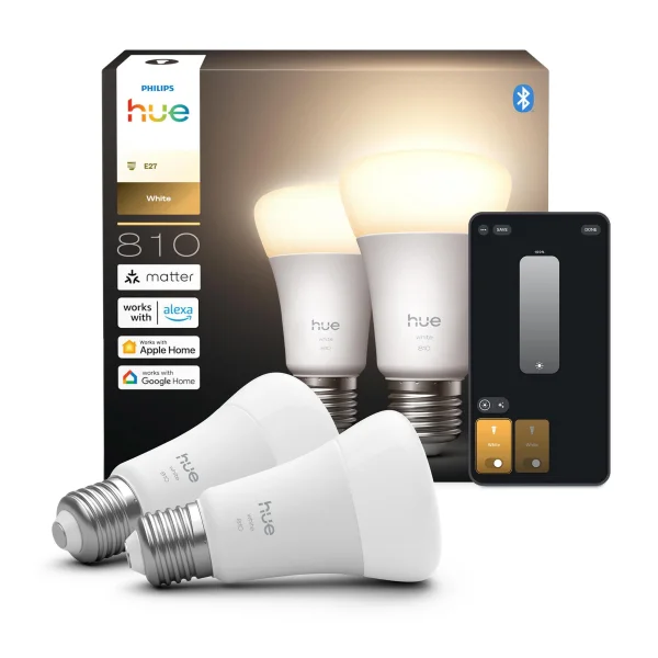 Philips Hue White E27 Dopelpack 810lm 60W