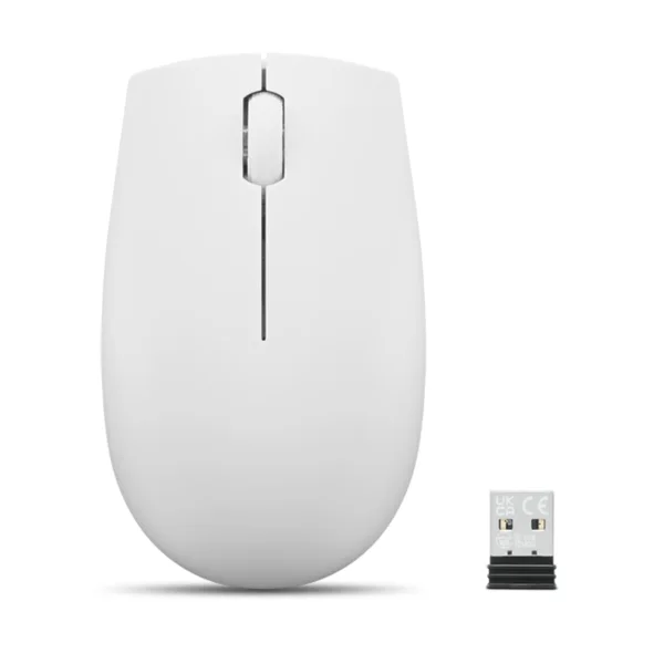 Lenovo 300 Compact Maus Cloud Grey Wireless für Links- & Rechtshänder