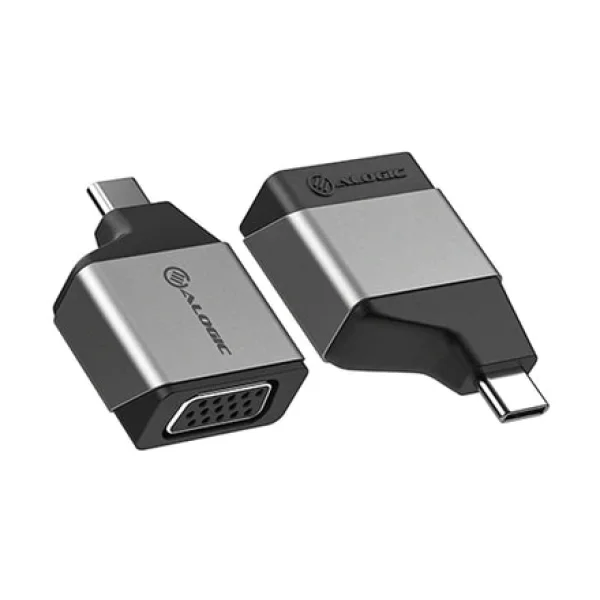 ALOGIC Ultra MINI USB-C (männlich) auf VGA (weiblich) Adapter grau