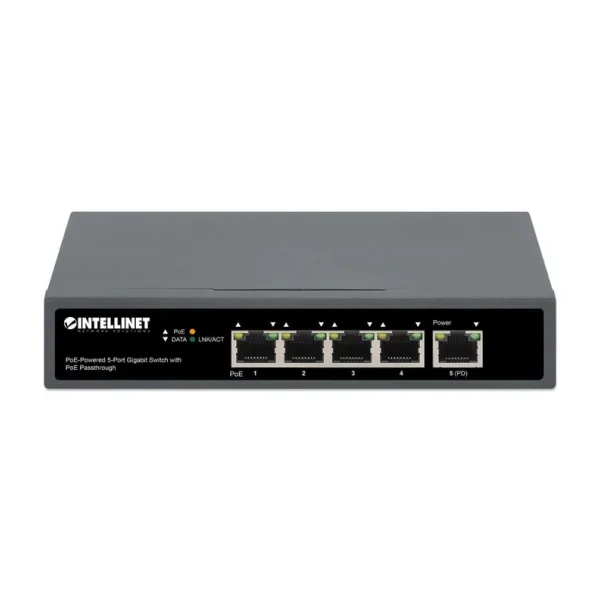 Intellinet PoE-Powered 5-Port Gigabit Switch mit PoE-Passthrough