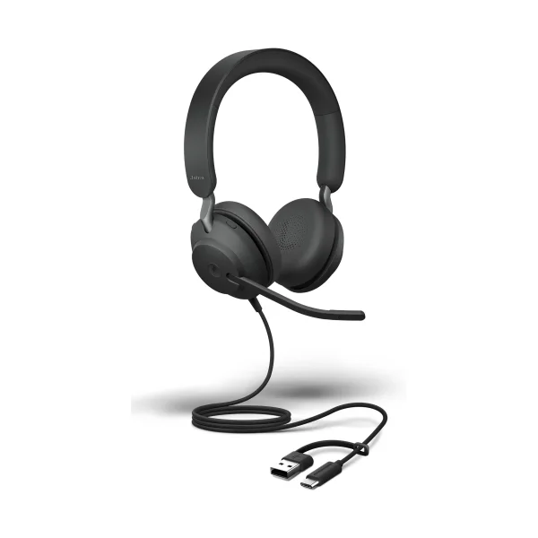 Jabra Evolve2 40 SE Stereo Headset Schwarz - MS-Teams, USB-C/A, Busylight