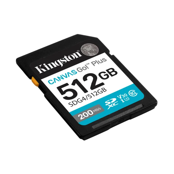 Kingston Canvas Go! Plus Gen4 512GB SDXC Speicherkarte (200 MB/s, C10 UHS-I U3 V30)