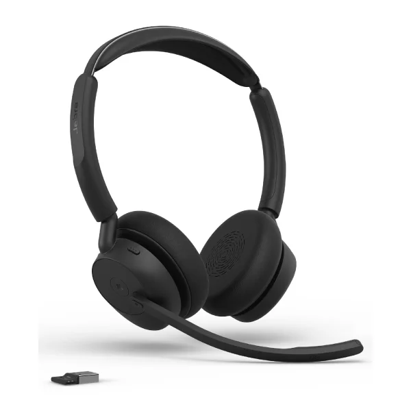 Jabra Evolve3 45 Stereo MS Schwarz Kabelloses Bluetooth-Headset, USB-A Dongle, ANC, Microsoft Teams zertifiziert