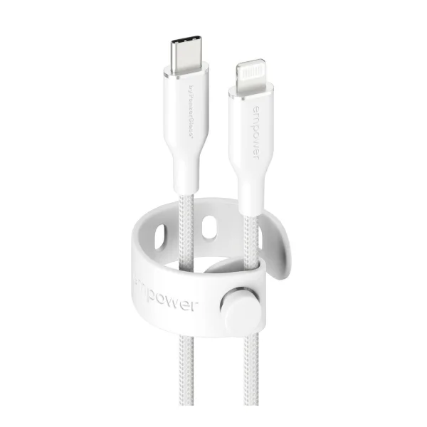 empower by PanzerGlass® Racing 60W USB-C to Lightning Kabel 1,2m Silber Weiß