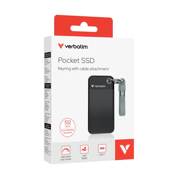 Verbatim Pocket SSD 0.5 TB externe Festplatte (SSD) USB-C Schwarz