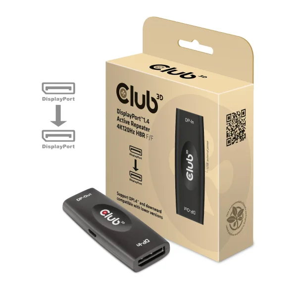 Club 3D CAC-1007 DisplayPort™ 1.4 Active Repeater 4K120Hz HBR3 F/F