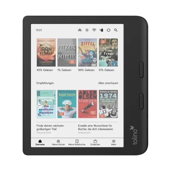 Thalia tolino vision color eBook-Reader; 7"-E-Ink-Farb-Display schwarz