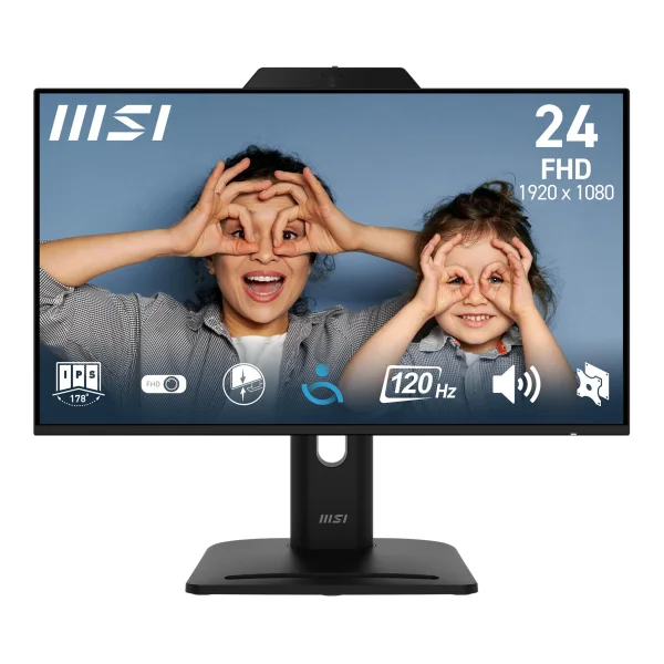 MSI PRO MP242PMGDE 24 Zoll Full HD IPS LED 16:9 120 Hz Office Monitor DP/HDMI/VGA Webcam