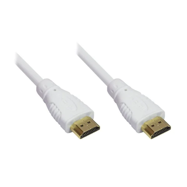 Good Connections High Speed HDMI Kabel 1m mit Ethernet gold Stecker weiß
