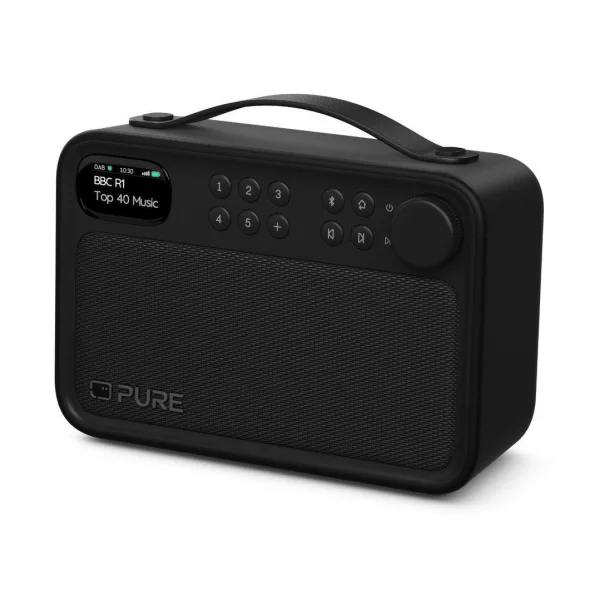 Pure Bloom Radio mit Bluetooth DAB+/UKW IPX5 portabel, mit Akku, schwarz