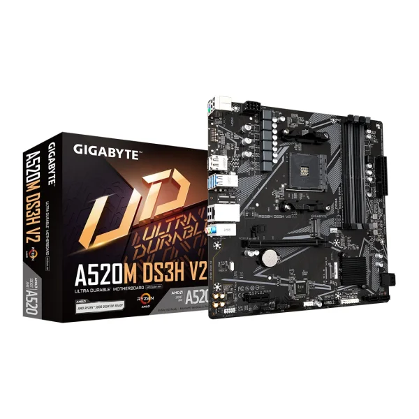 Gigabyte A520M DS3H V2 mATX Mainboard Sockel AM4 HDMI/DP/M.2/SATA