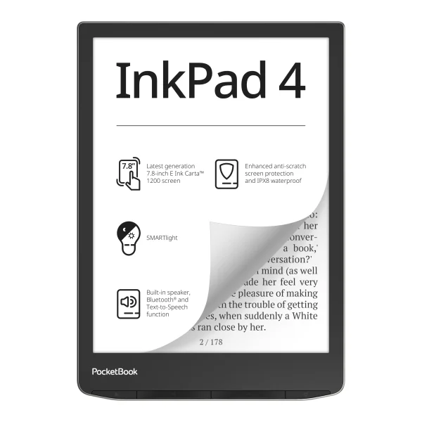 PocketBook InkPad 4 Stardust Silver eReader mit 300 DPI 32GB
