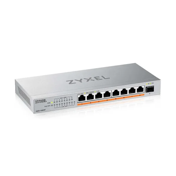 ZyXEL XMG-108 8 Port 10/2,5G MultiGig PoE++ 100W Switch unmanaged, 8xPoE++ (60W)