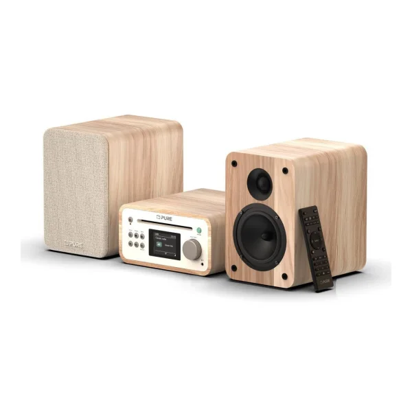 Pure Classic Stereo Mini Stereoanlage DAB+/FM, Bluetooth, CD, USB weiß/Eiche