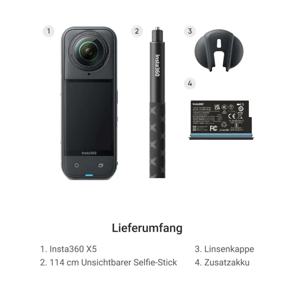 Insta360 X5 360-Grad-Action-Kamera Starter Bundle