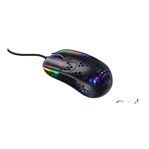 Cherry XTRFY MZ1 RGB Rail kabelgebundene Gaming Maus USB Schwarz