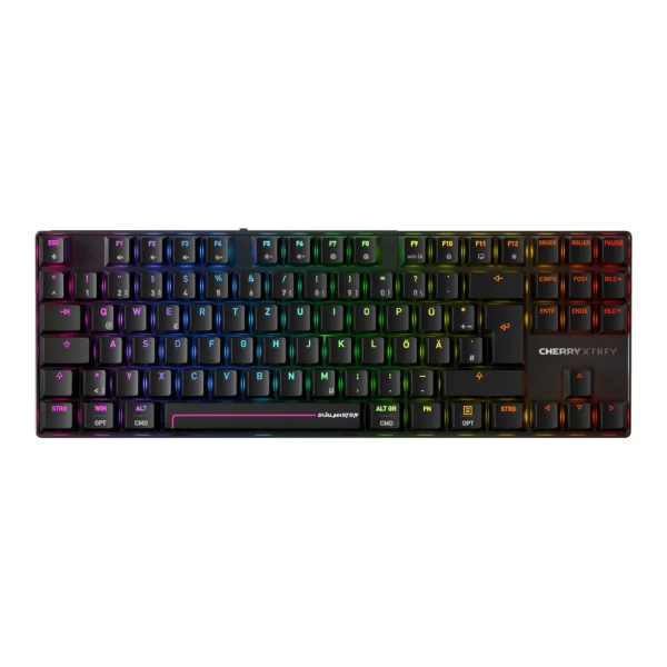 Cherry XTRFY MX 8.2 Pro TMR Schwarz Gaming Tastatur, kabellos, TKL, Hot-Swap, MK CRYSTAL MAGNETIC-Switches, RGB, 2.4 Ghz, Bluetooth