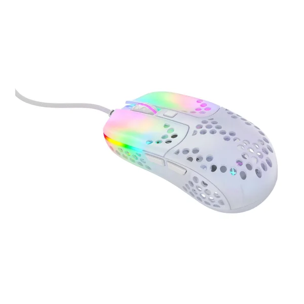 Cherry XTRFY MZ1 RGB Rail kabelgebundene Gaming Maus USB Weiß