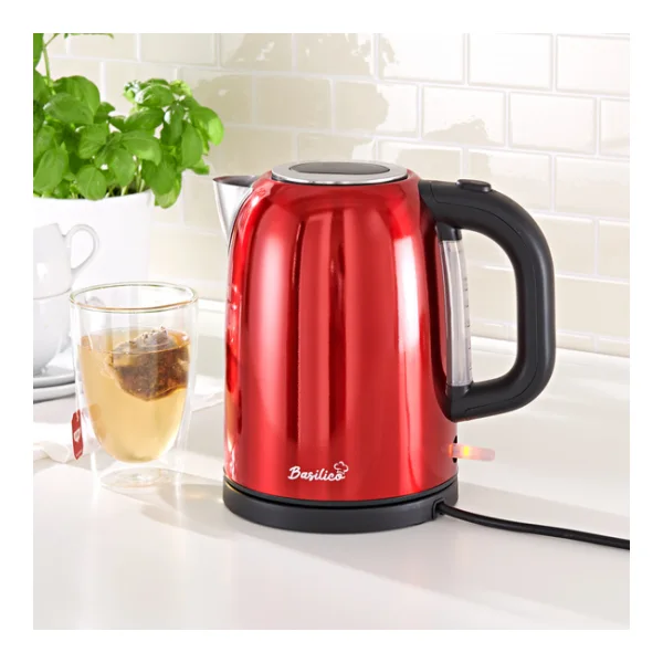 Wasserkocher rot-metallic Basilico