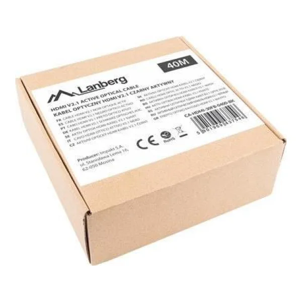 Lanberg CA-HDMI-30FB-0400-BK HDMI-Kabel 40 m HDMI Typ A (Standard) Schwarz (CA-HDMI-30FB-0400-BK)