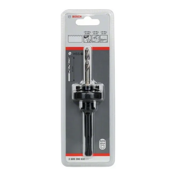 Bosch 2 609 390 036 - Adapter für Lochsäge - SDS-plus-Welle - Schwarz - Bodenschnellarbeitsstahl (HSS-G) (2609390036)