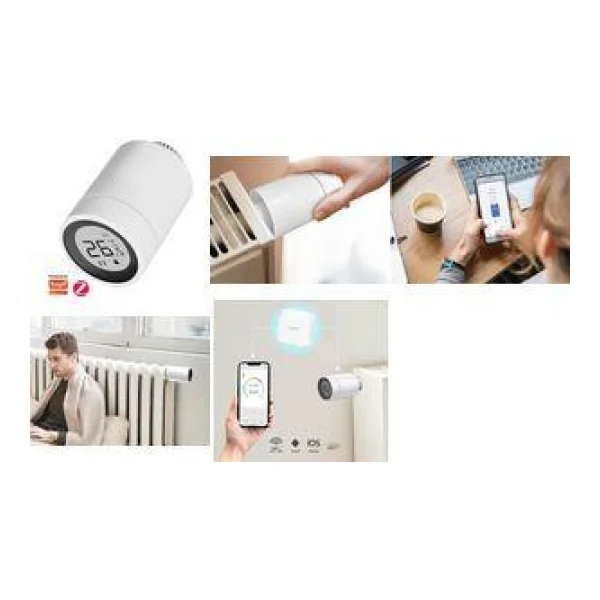 LogiLink Wi-Fi Smart Zigbee Thermostat-Heizkörperventil,weiß Tuya kompatibel, Reichweite: 30 m, Steuerung via Smart Life - 1 Stück (SH0135)