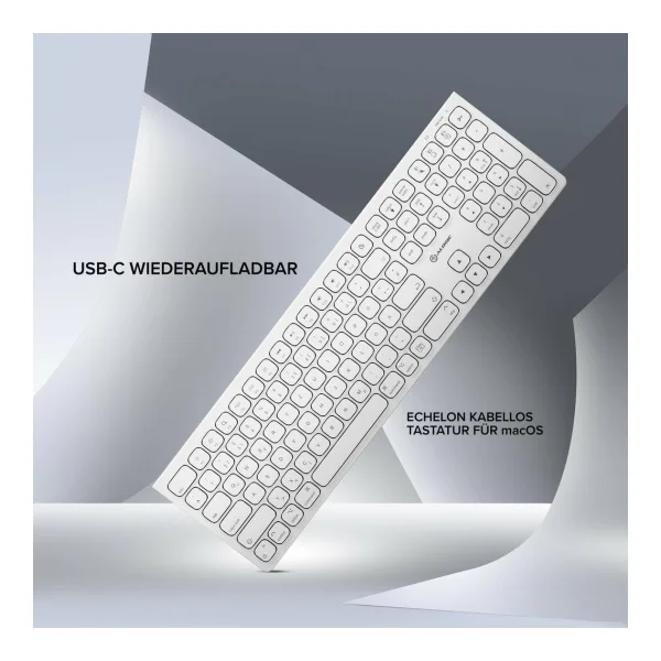 ALOGIC ASKBT3M-DE Tastatur Heimbüro Bluetooth QWERTZ Deutsch Weiß (ASKBT3M-DE)