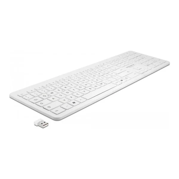 DeLOCK - Tastatur - kabellos - 2,4 GHz - QWERTZ - Deutsch - weiß - retail (12014)