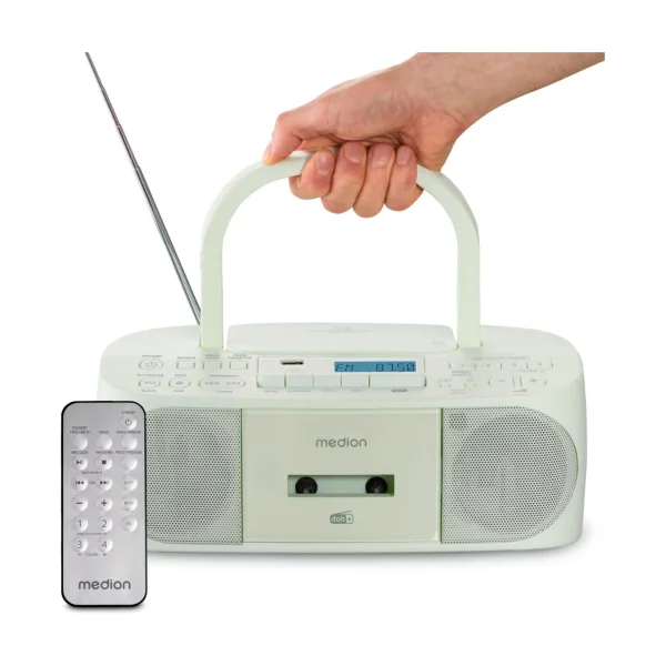 MEDION LIFE DRX-1 Plus Boombox grün DAB+ FM Bluetooth CD Kassetten-Radio 6W RMS