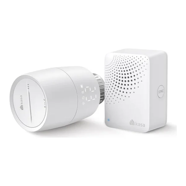TP-Link Kasa Smart Thermostatic Radiator Valve Starter KitSPEC: 1 x KH100 + 1 x KE100, 5-30 temperature control, M30*1.5mm connector, LED DisplayFEATURE: Kasa IoT hub KH100(EU) included, Kasa smart app, Voice control with Alexa & Google Home, remote control, s (KE100 KIT)