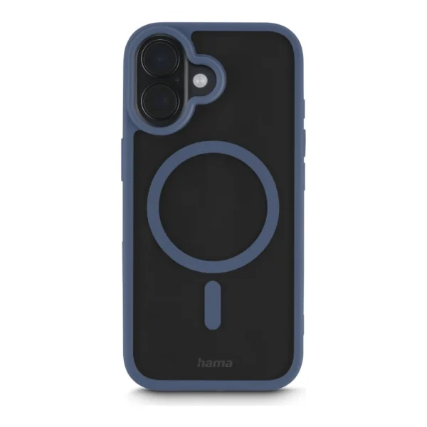 Hama Handyhülle Frame Protect für iPhone 17, magnetisch, durchsichtig, Blau (00232382)