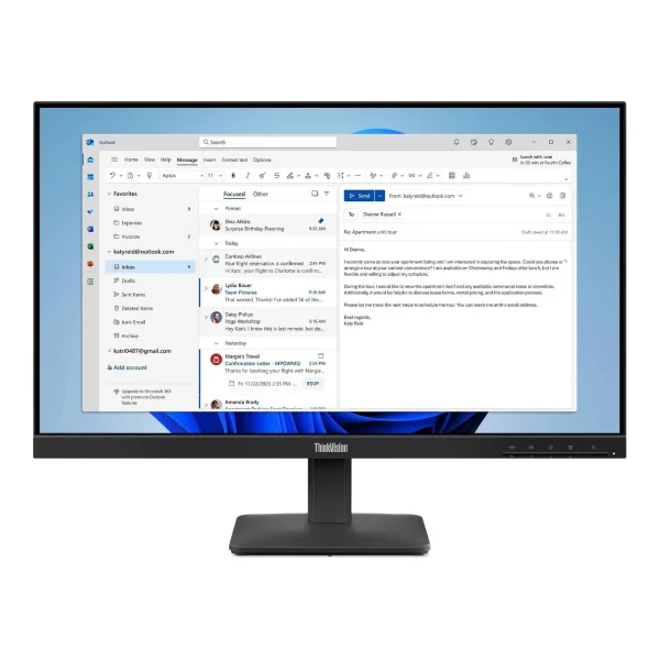 Lenovo ThinkVision S24-4e 23,8 Full HD IPS-Monitor 100 Hz HDMI VGA Schwarz (64B5KAT1EU)