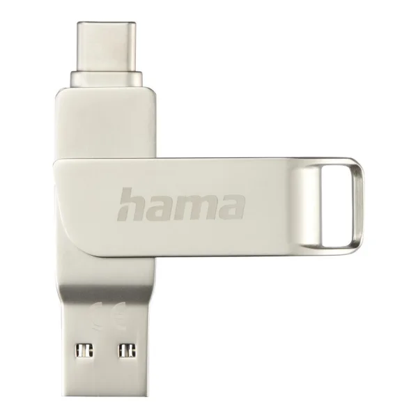 Hama C-Rotate Pro USB-Stick 128 GB USB Type-A / USB Type-C 3.2 Gen 1 (3.1 Gen 1) Silber (00182491)