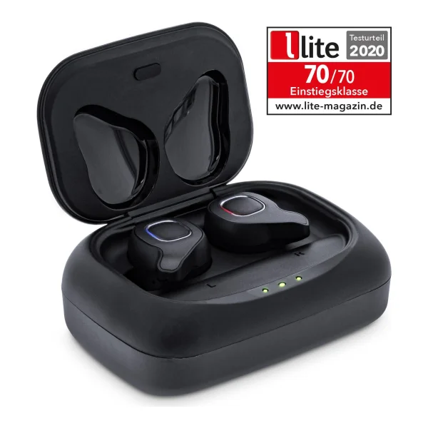 InLine PURE Air TWS - Kopfhörer - im Ohr - Anrufe & Musik - Schwarz - Binaural - Abspielen/Pause - Track < - Ortung > - Lautstärke + - Lautsärke - (55356T)